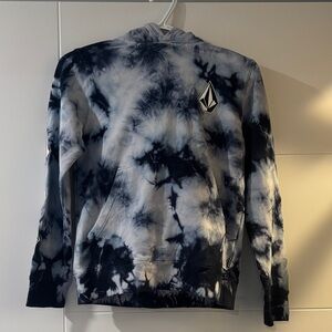 Volcom Navy Blue and White Tie-Dye Kids Hoodie